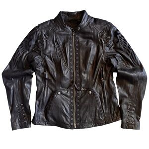 Harley-Davidson Sheepskin Leather Riding Jacket - Size M